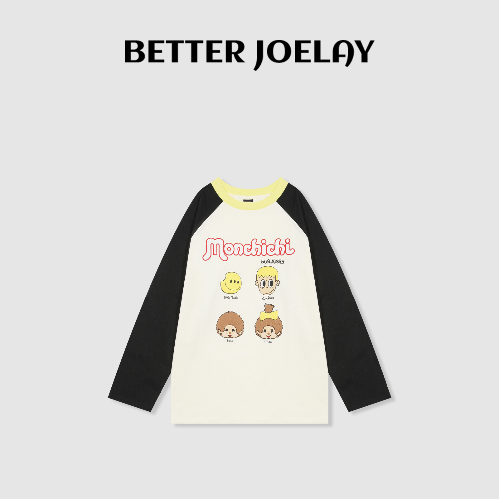 BETTER JOELAY-【多巴胺少女】百搭长袖插肩T恤休闲宽松KH1618 