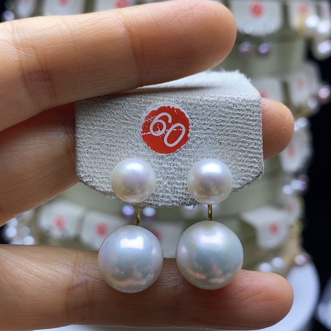 淡水珍珠耳饰银S925镶嵌