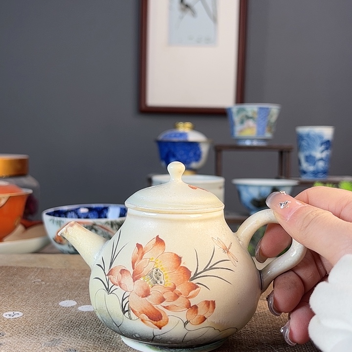 摆件景德镇陶瓷茶杯多人