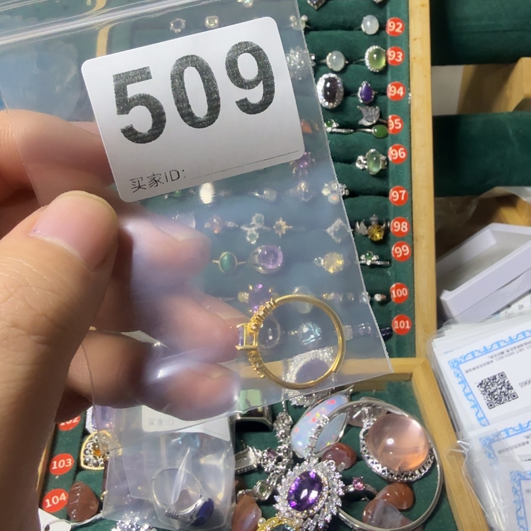 晚***情戒指银S925镶嵌坦桑石