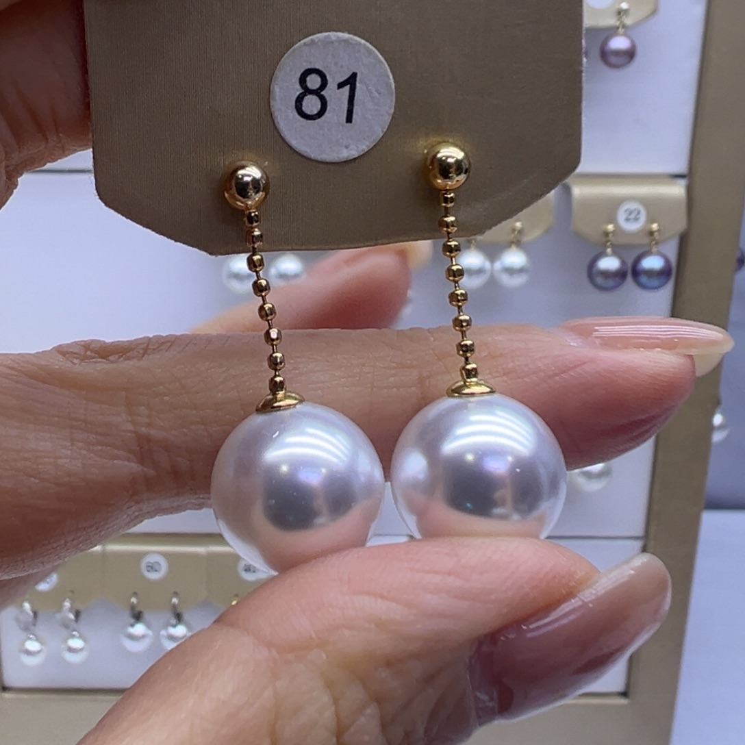 淡水珍珠银S925镶嵌耳坠