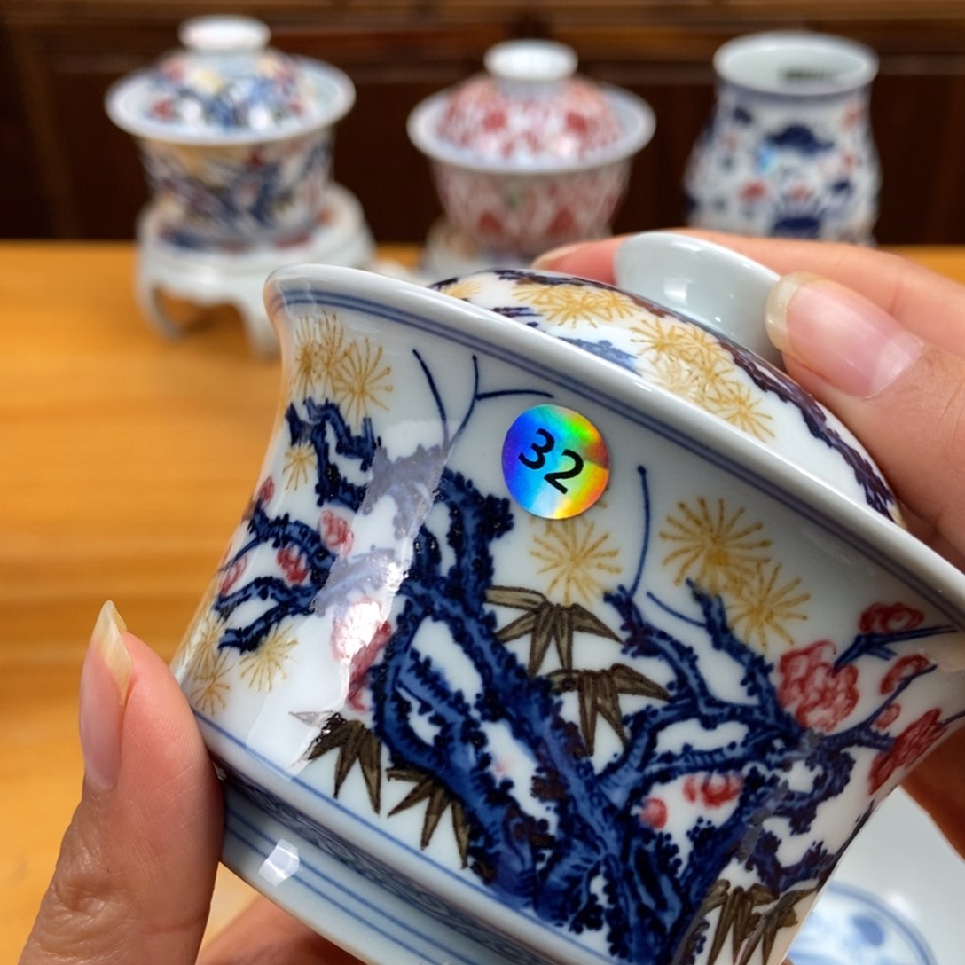 手绘现代茶具非古董