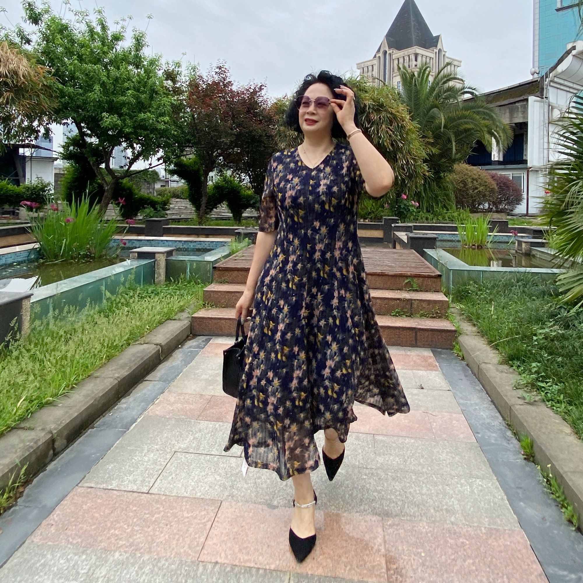 【22199】上新，舒适亲肤透气妈妈装连衣裙春夏秋长款