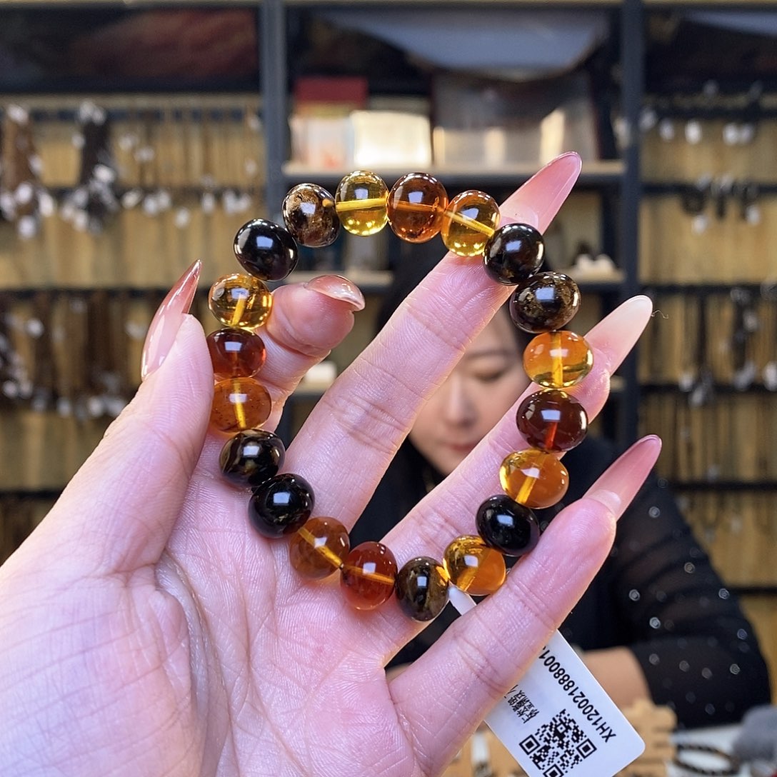 琥珀裸石未镶嵌承*11m多宝