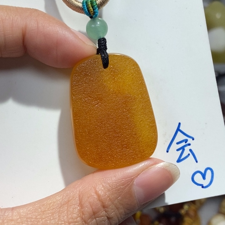 定制琥珀未镶嵌琥珀蜜蜡吊坠项链