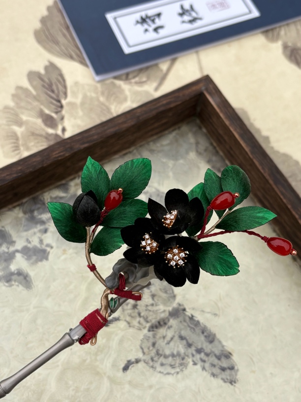 清旖 原创手作 非遗绒花 古风汉服旗袍发饰