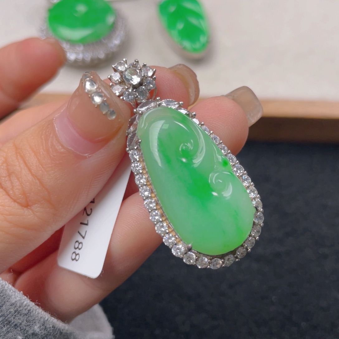 翡翠颈饰银S925镶嵌n j n n n