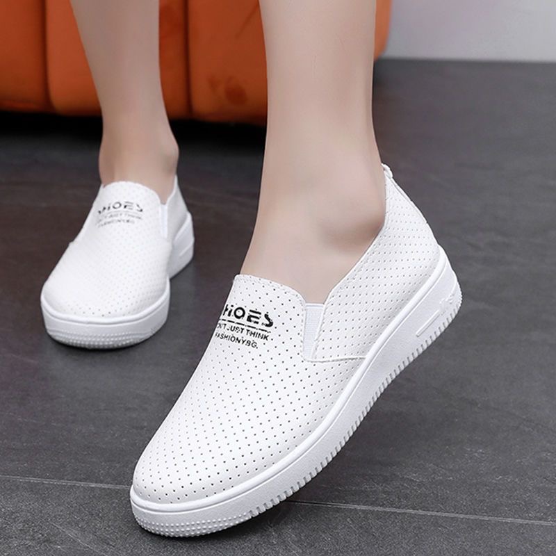 2025新款女士全皮面网面很轻很软很透气防滑软底休闲小白鞋--网A2
