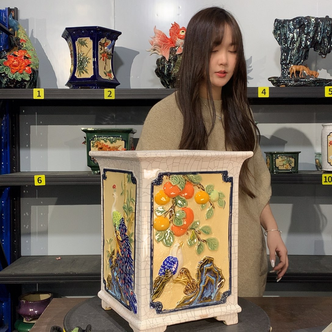 坤***凤高温烧制石湾盆花盆