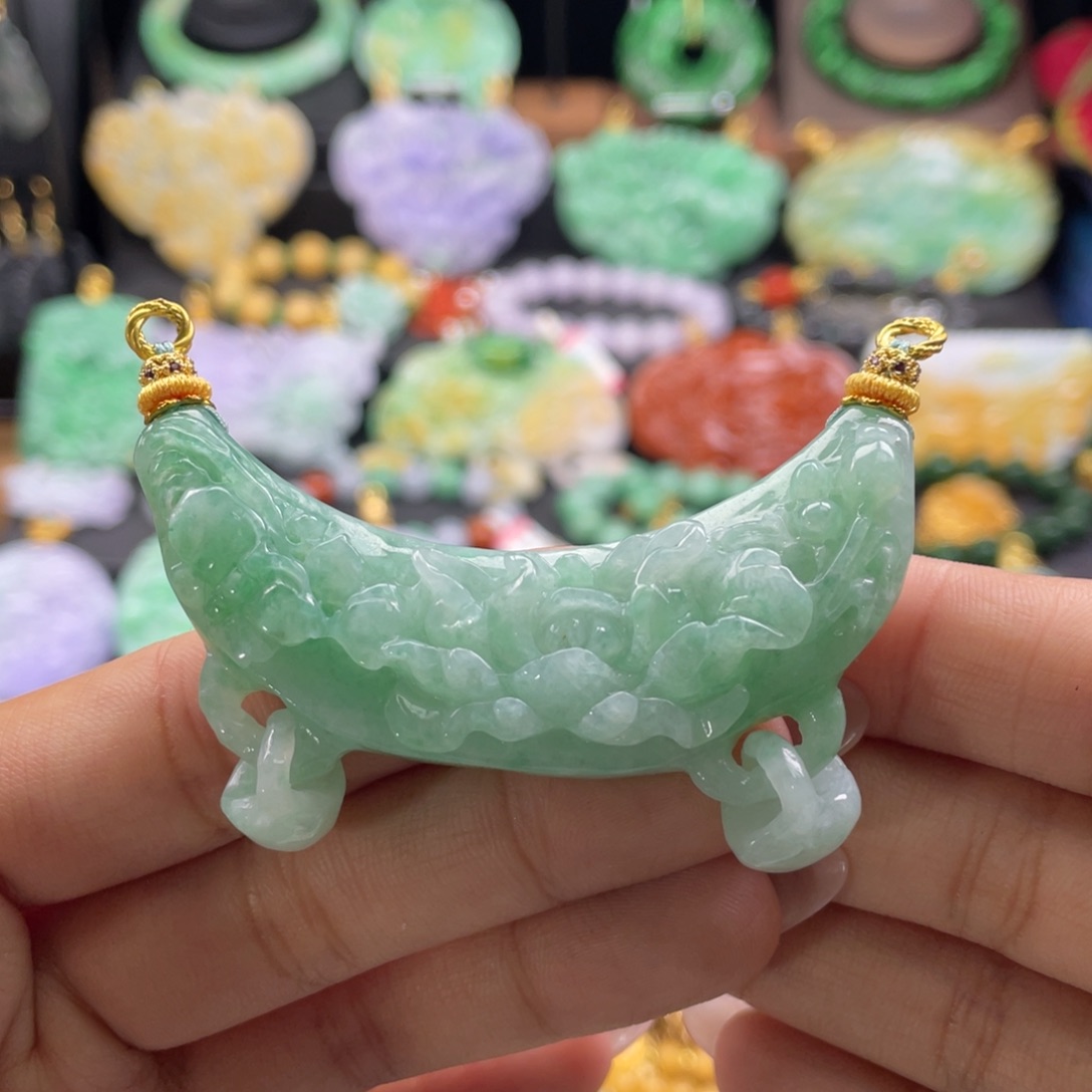 翡翠未镶嵌颈饰代编织