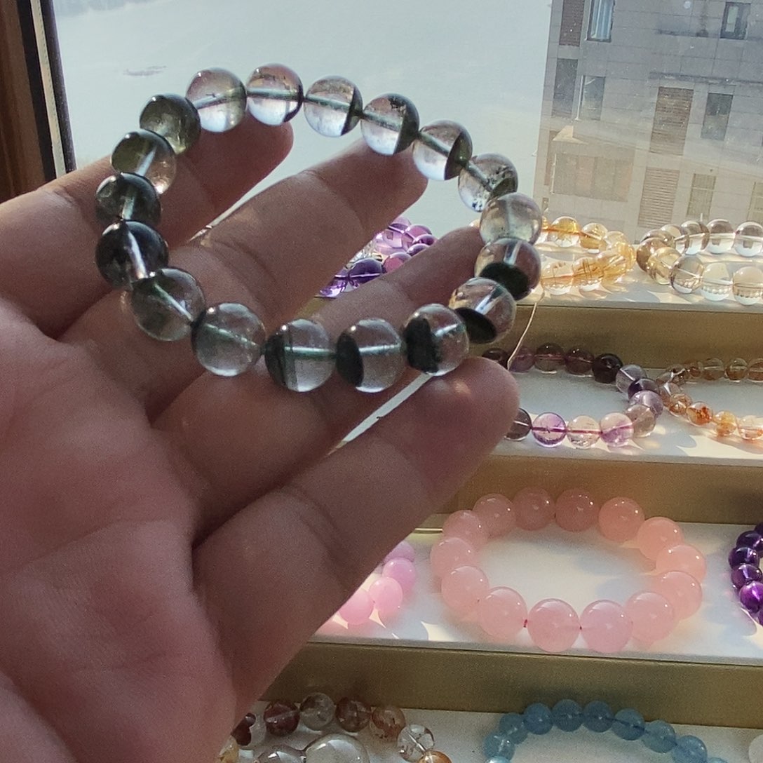 手链水晶未镶嵌巴西绿幽灵聚宝盆水晶手串