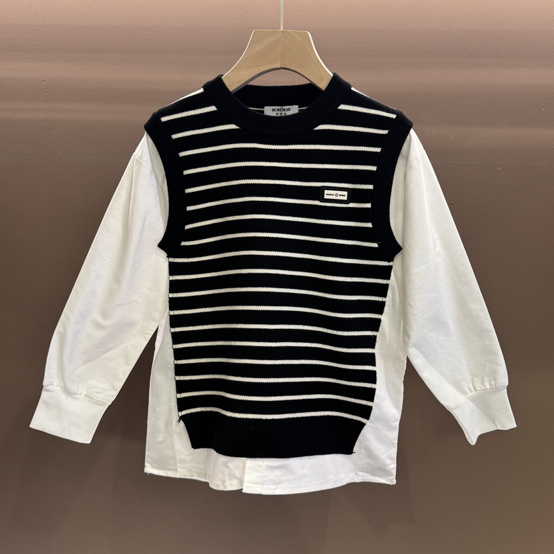 男童圆领毛衣2025秋装新款儿童长袖打底上衣洋气休闲百搭针织衫