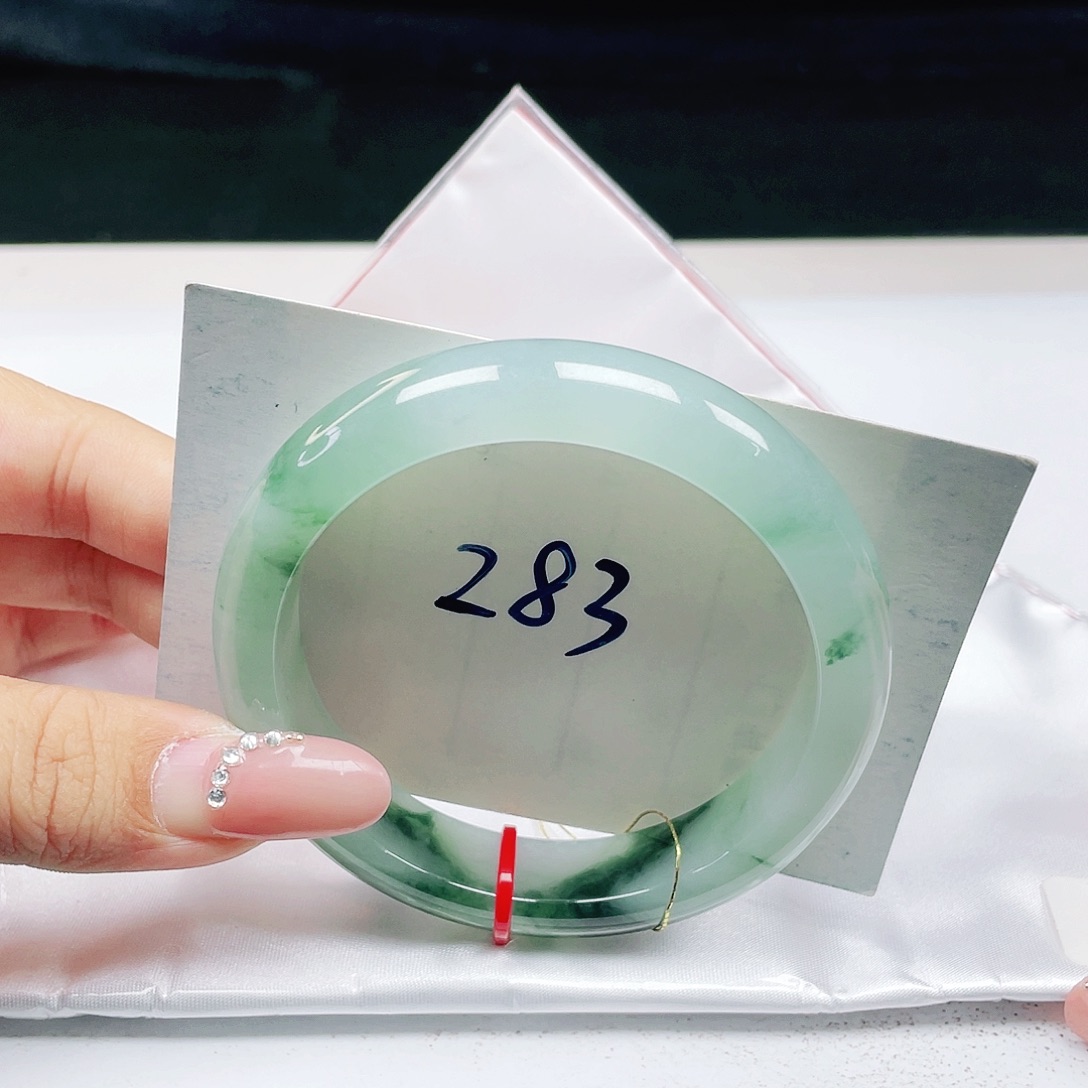 翡翠未镶嵌手镯 正圈58+