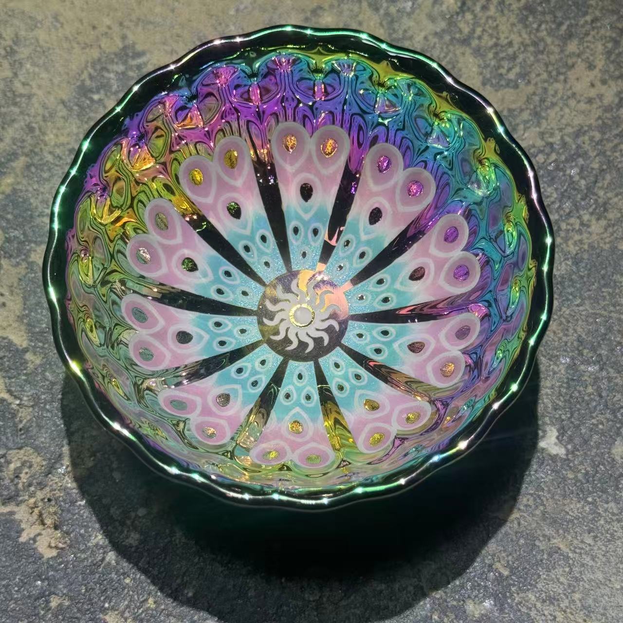 茶杯茶器 七彩太阳花夜光