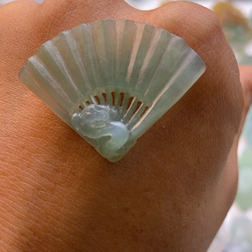 【闪购商品】定制翡翠未镶嵌扇子