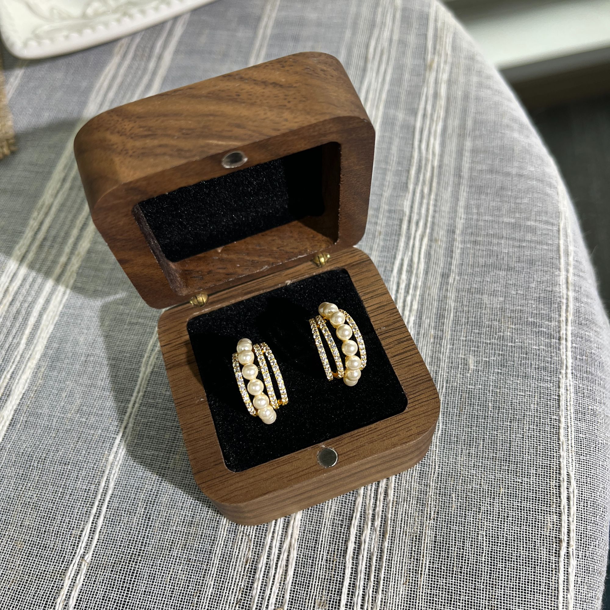 925银耳饰 S925纯银镀K金环形耳饰轻奢复古法式气质