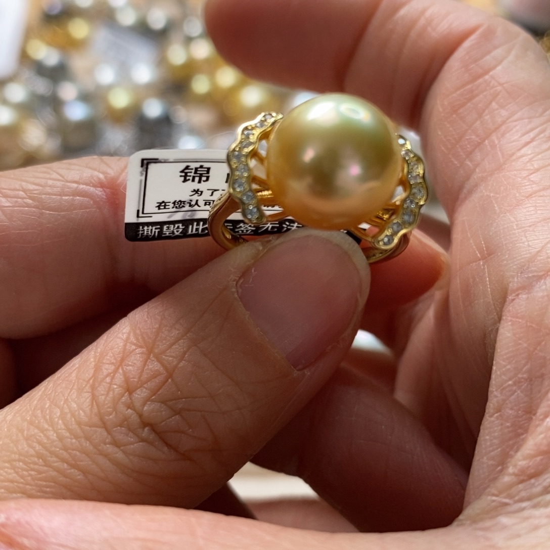 海水珍珠戒圈银S925镶嵌