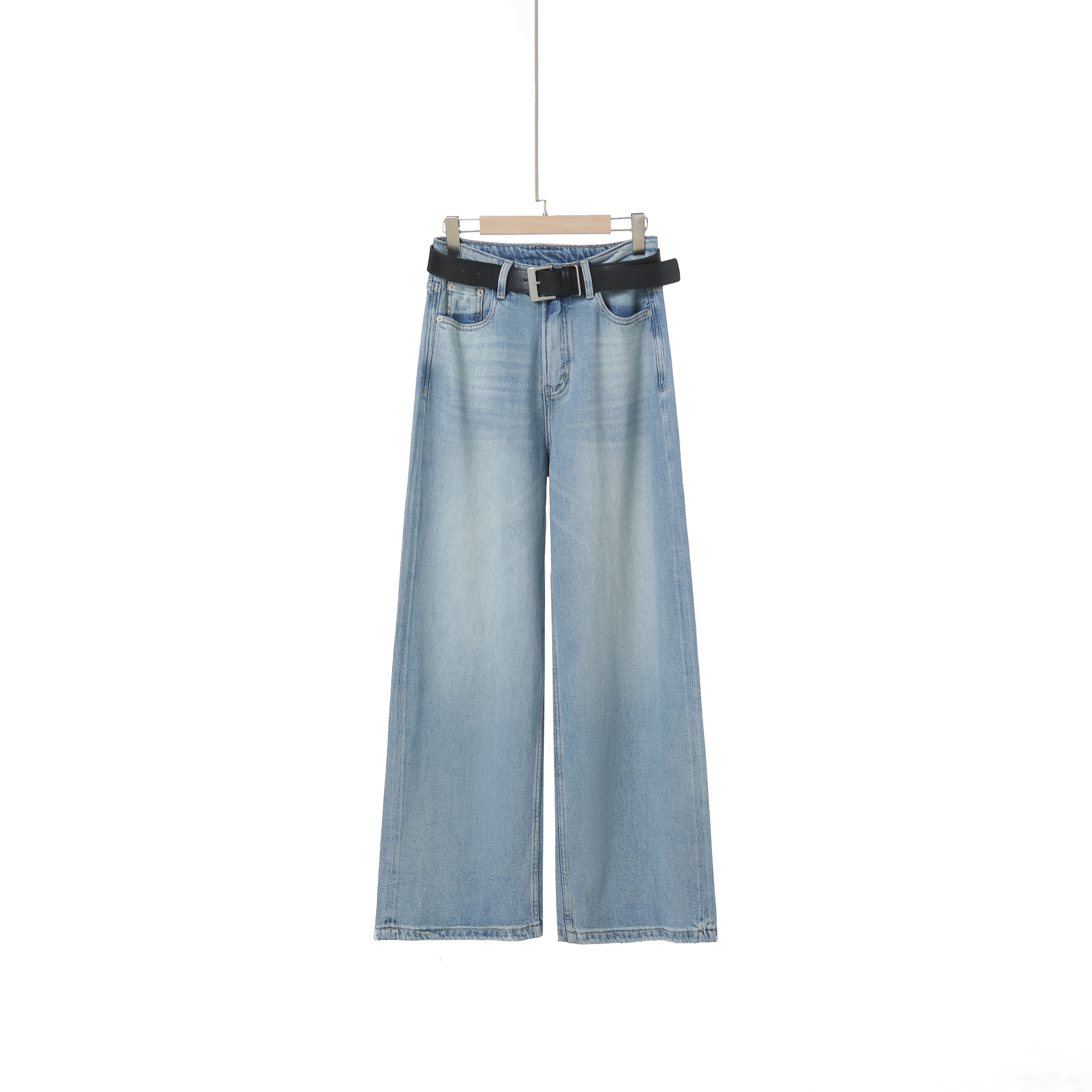 高腰显瘦直筒阔腿裤新款2025春季女款爆款牛仔裤新年换新衣D5853