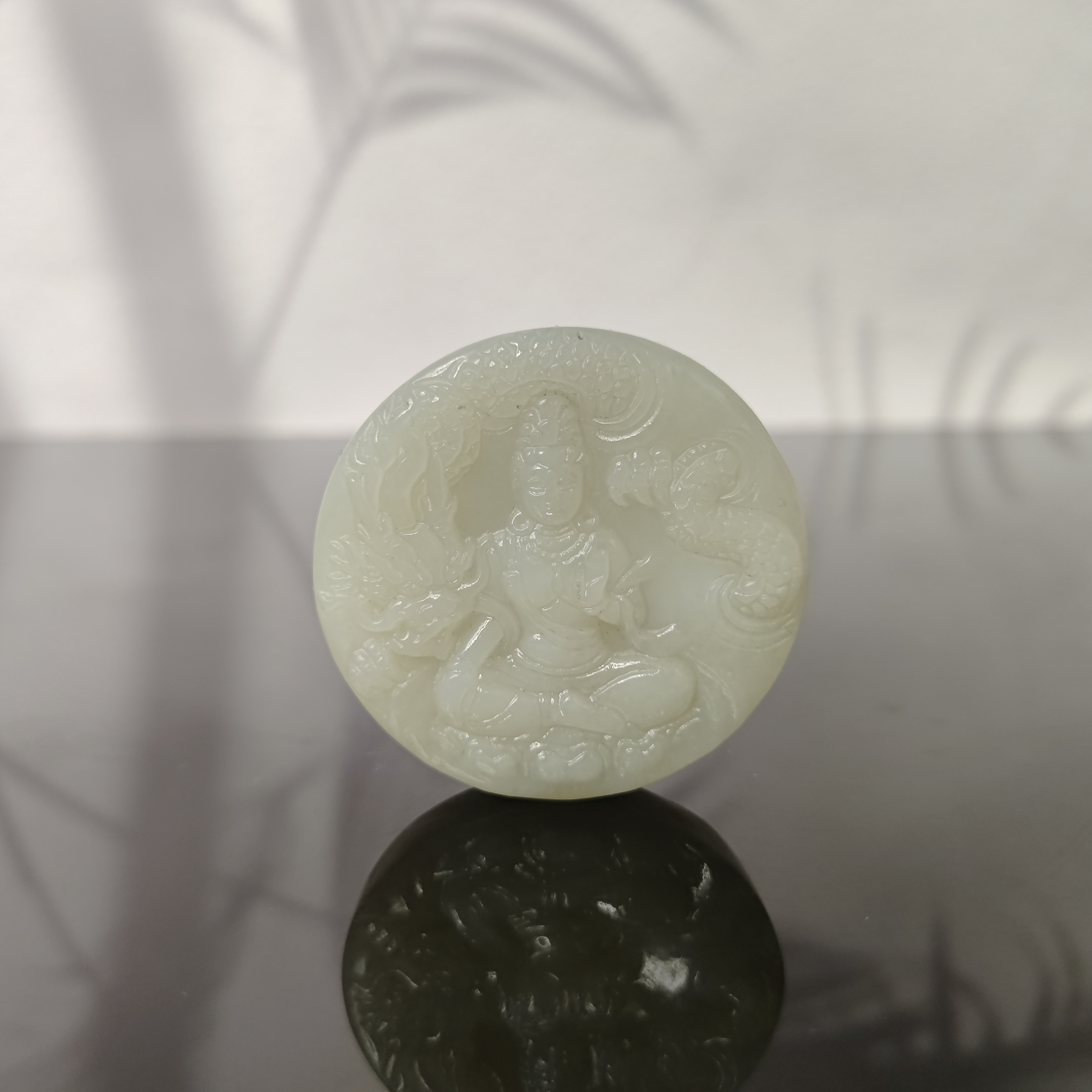 F和田玉御龙观音吊坠1357