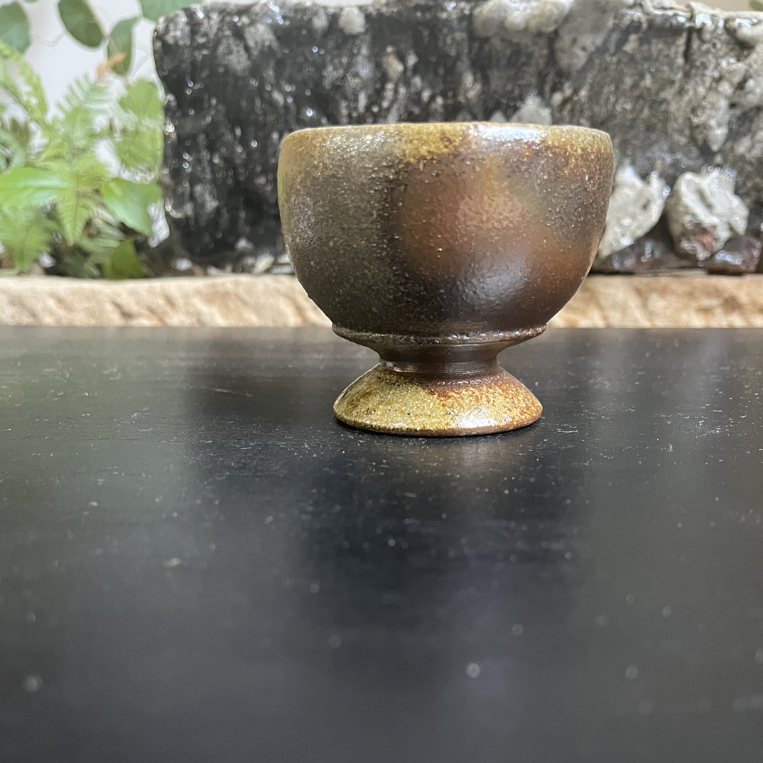云南非遗纯手工龙窑柴烧高足禅定杯手工主人杯茶具纯手工柴烧杯