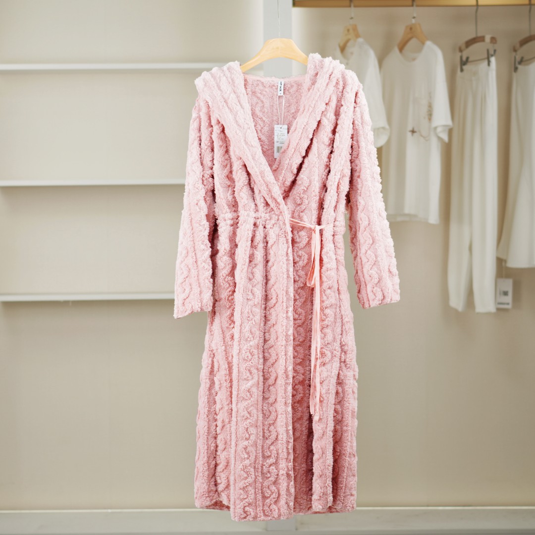 麦迪尚品 5110105 秋冬厚款保暖连帽一片式家居服连衣裙品牌女装