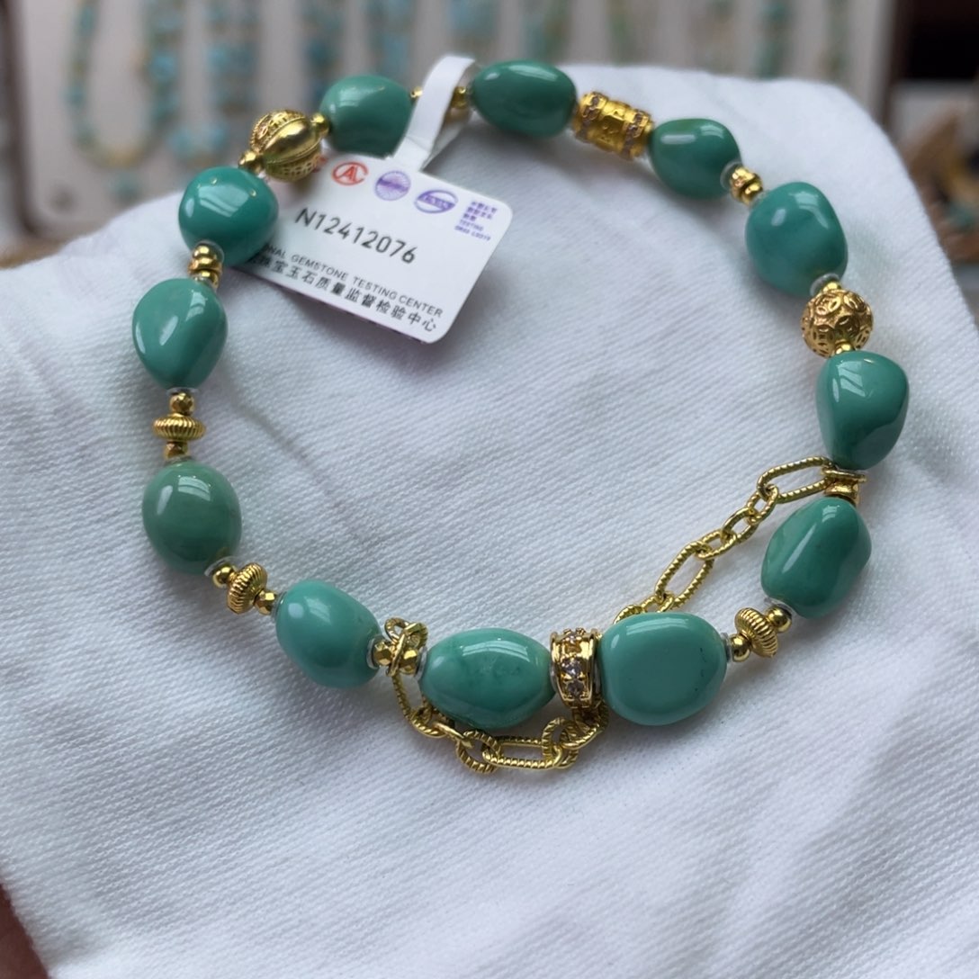 绿松石珠宝奇石银S925镶嵌