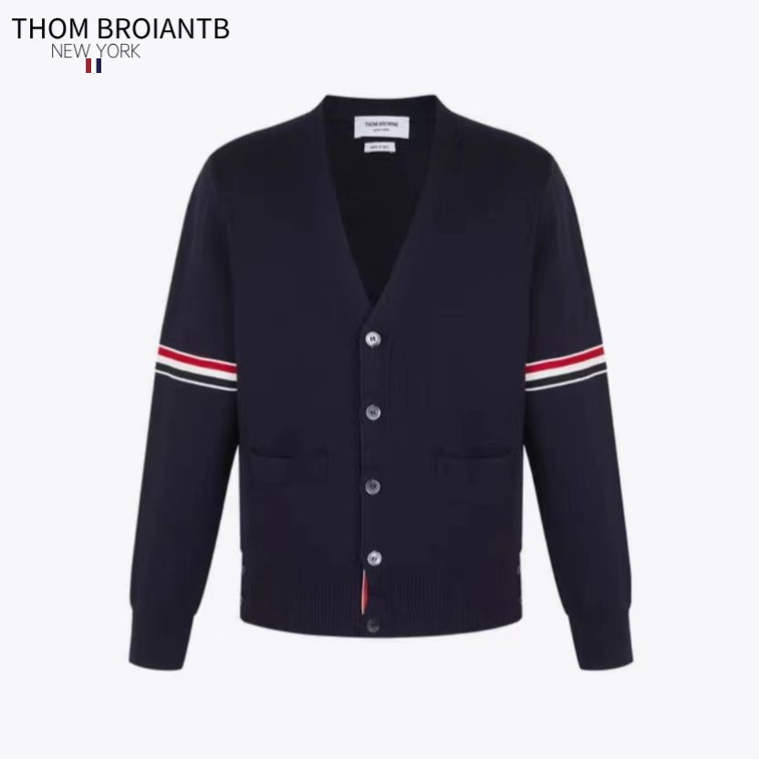 THOM BROIANTB【官方正品】TB经典红白蓝条纹V领长袖开衫