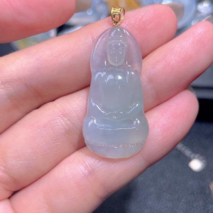 颈饰18K金镶嵌翡翠翡翠