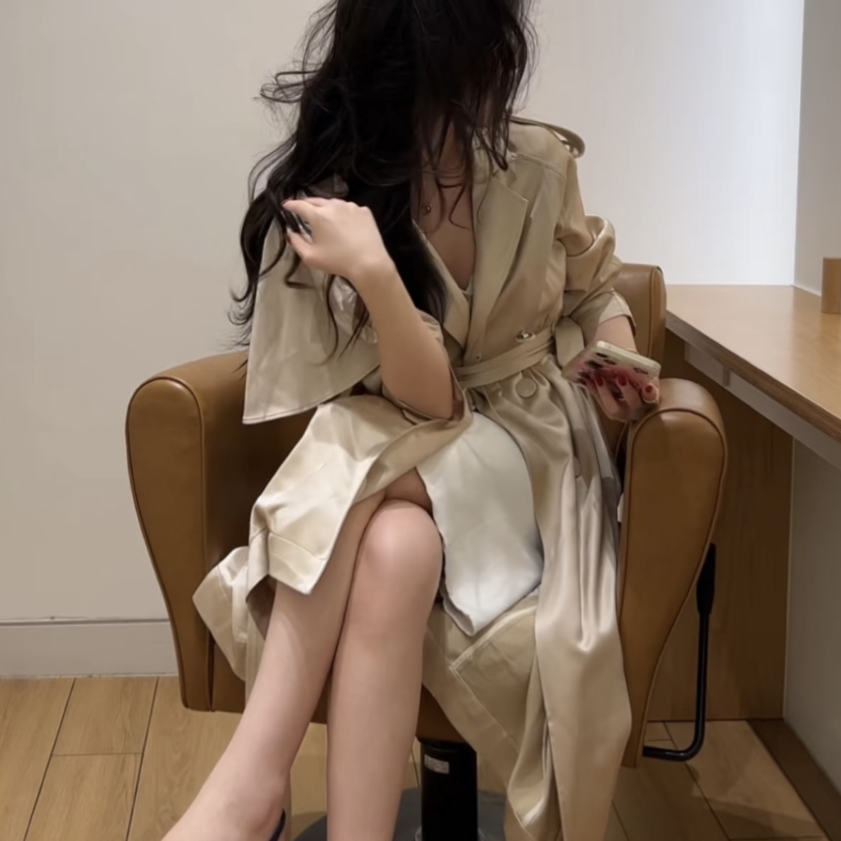 全智贤大美女醋酸风衣