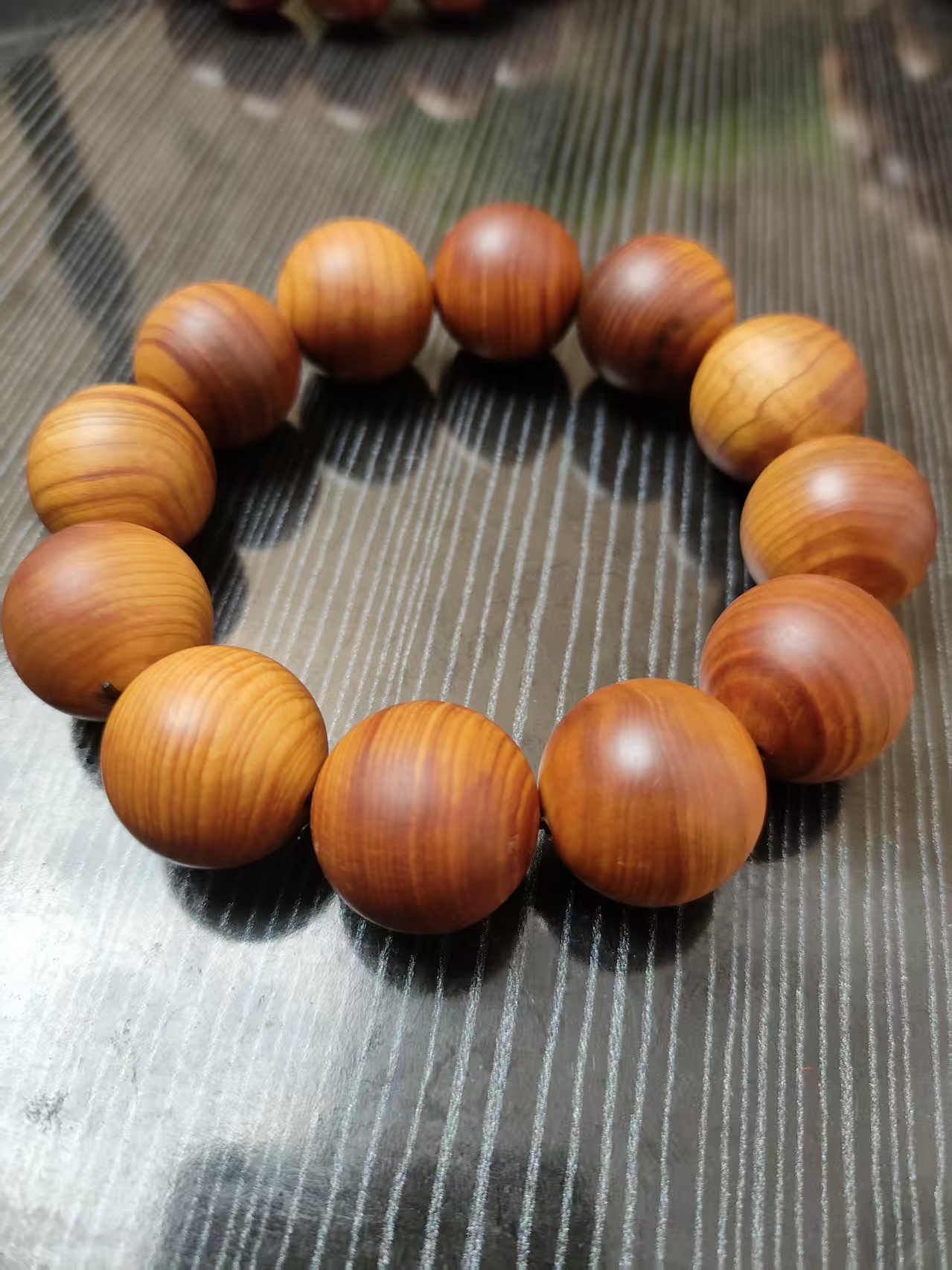 太行陈化料崖柏手串2.0黑油老料木质文玩饰品