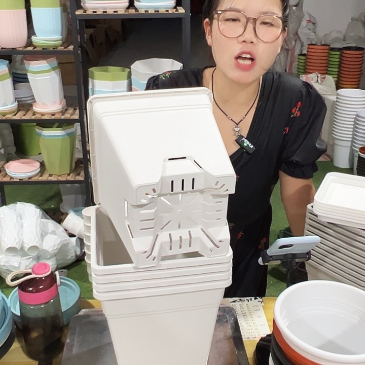 正品方盆口20高22白色5只无托