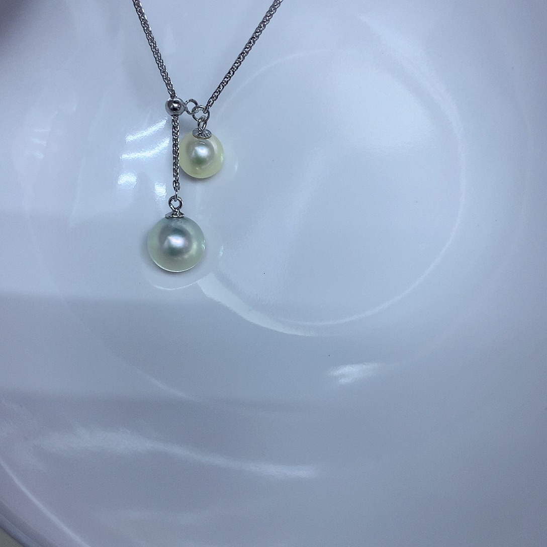 套链银S925镶嵌海水珍珠7-9