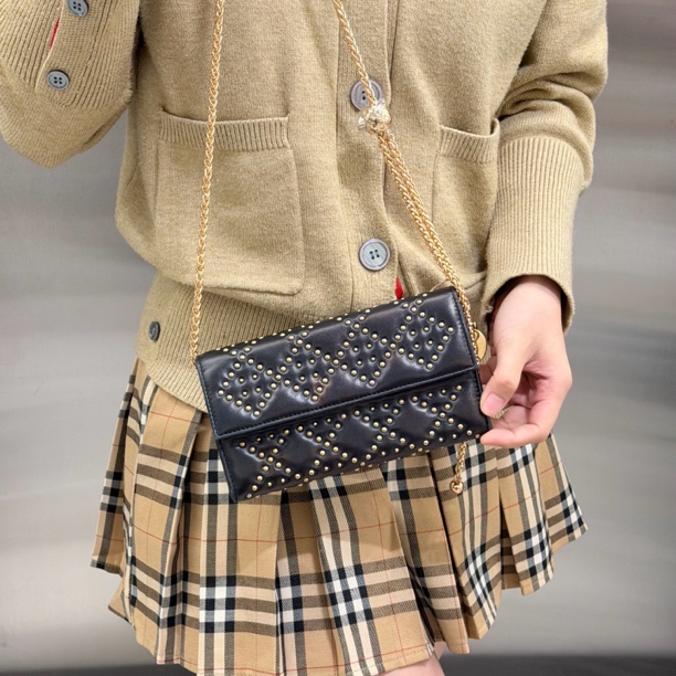 95新 DIOR/迪奥 dior黑色斜挎包链条包