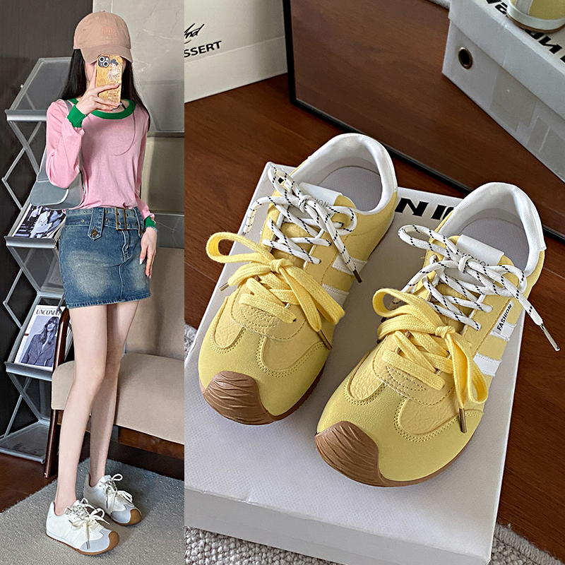 复古阿甘德训鞋女鞋子2025新款爆款春季百搭平底轻便休闲运动板鞋