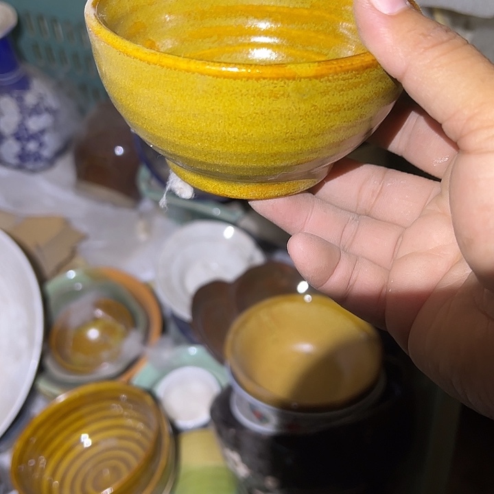 瓷黄色米饭碗一支