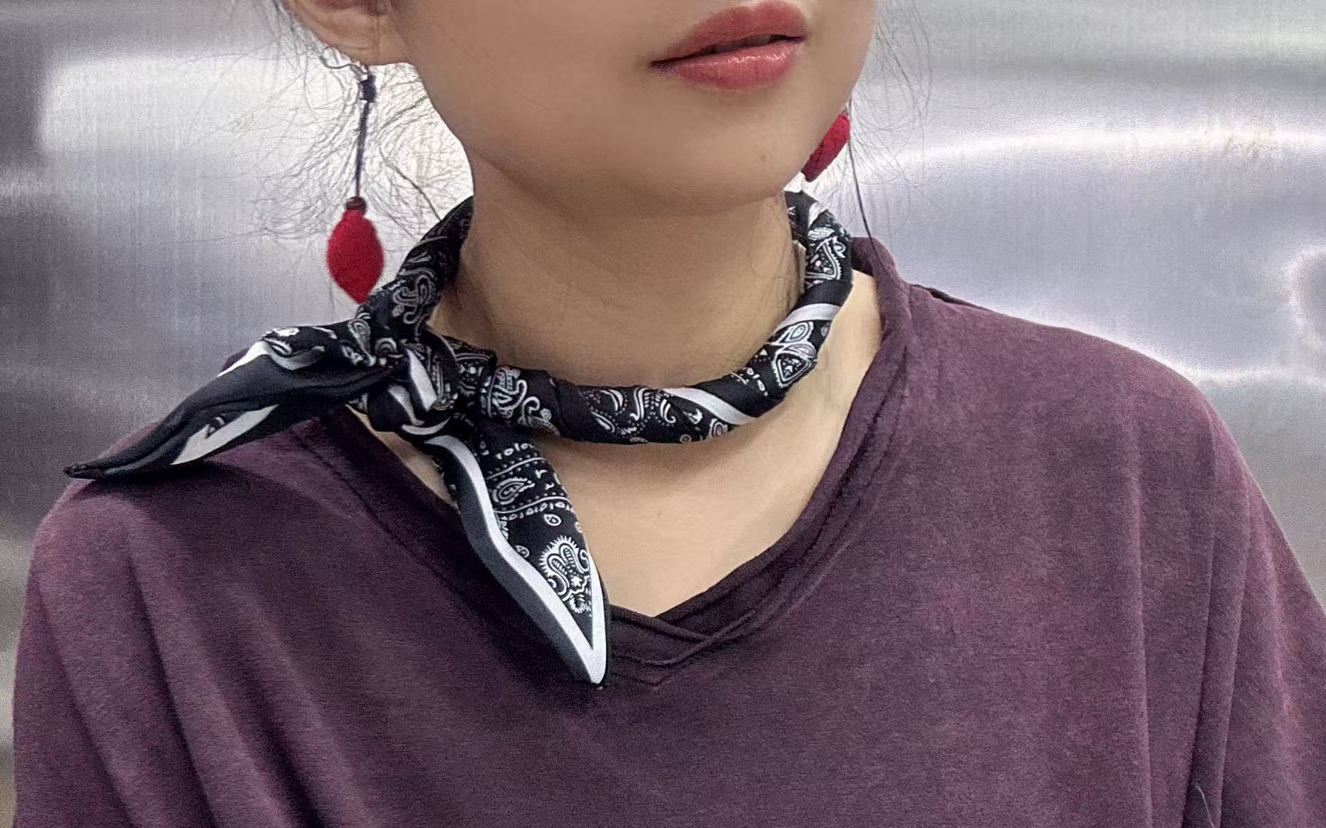 长条印花丝巾88001