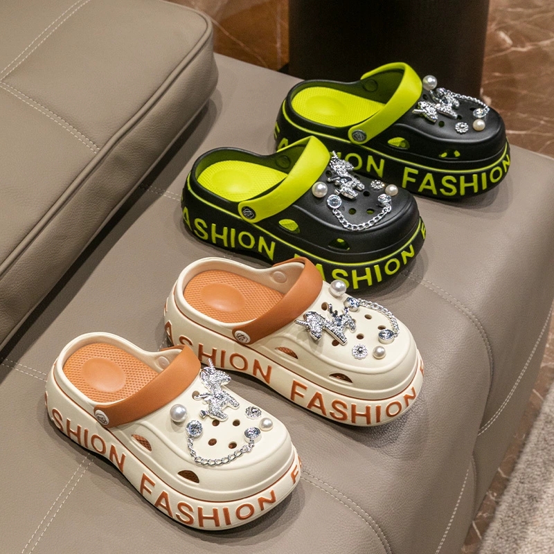 洞洞鞋女款夏季外出厚底卡通防滑透气舒适踩屎感凉拖女士夏天外穿