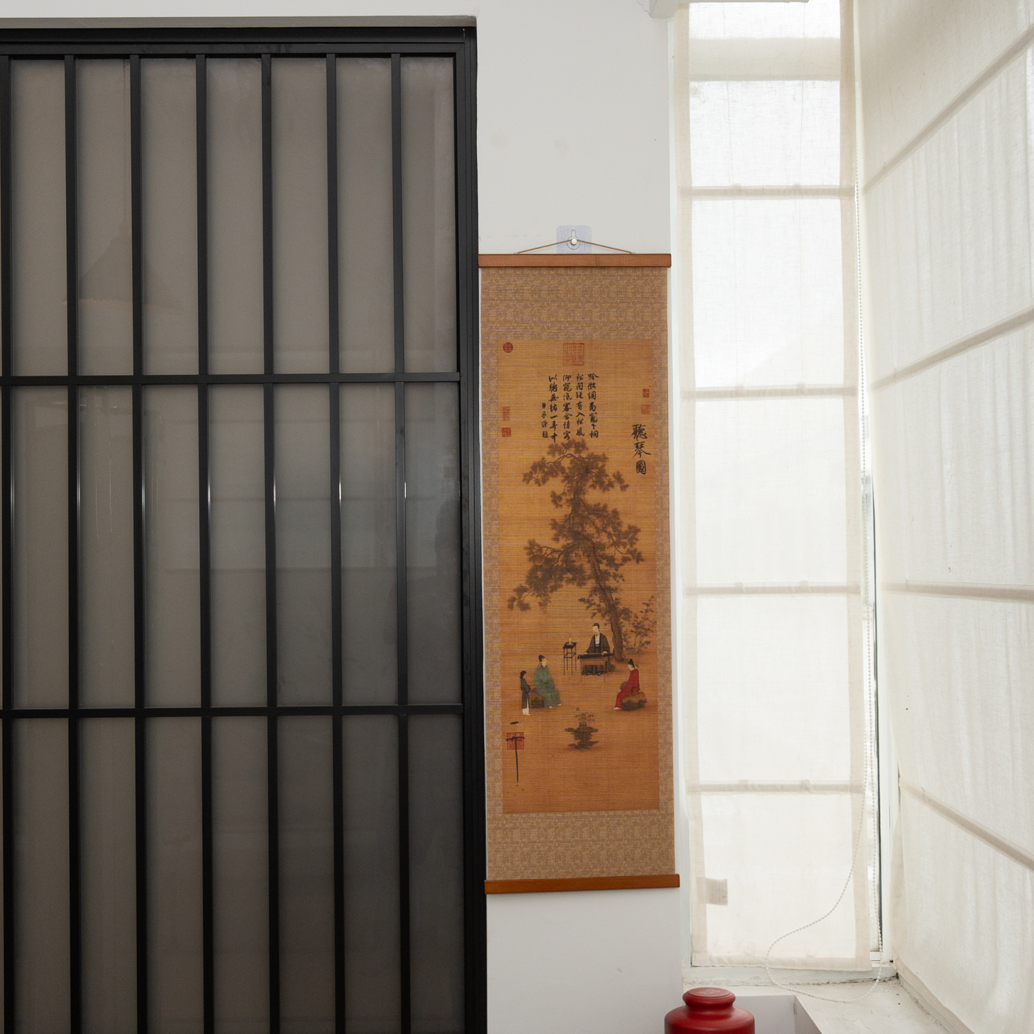 【葫芦听琴图】竹丝画中式复古卷轴挂画适用于客厅书房茶室餐厅过道