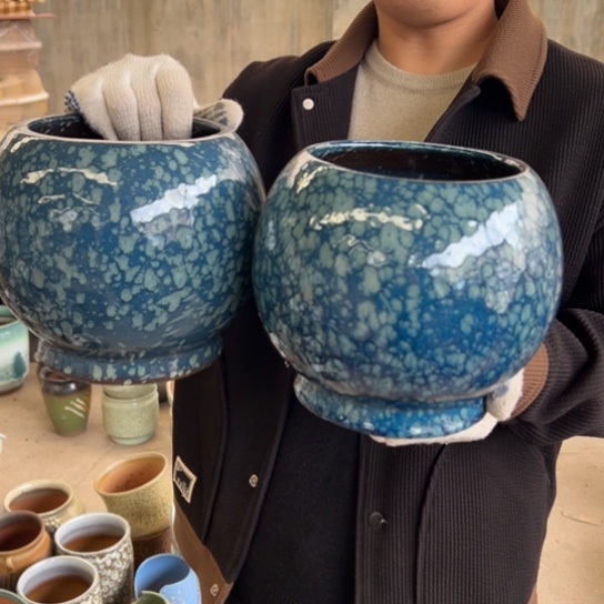 紫砂花盆高18口15———-