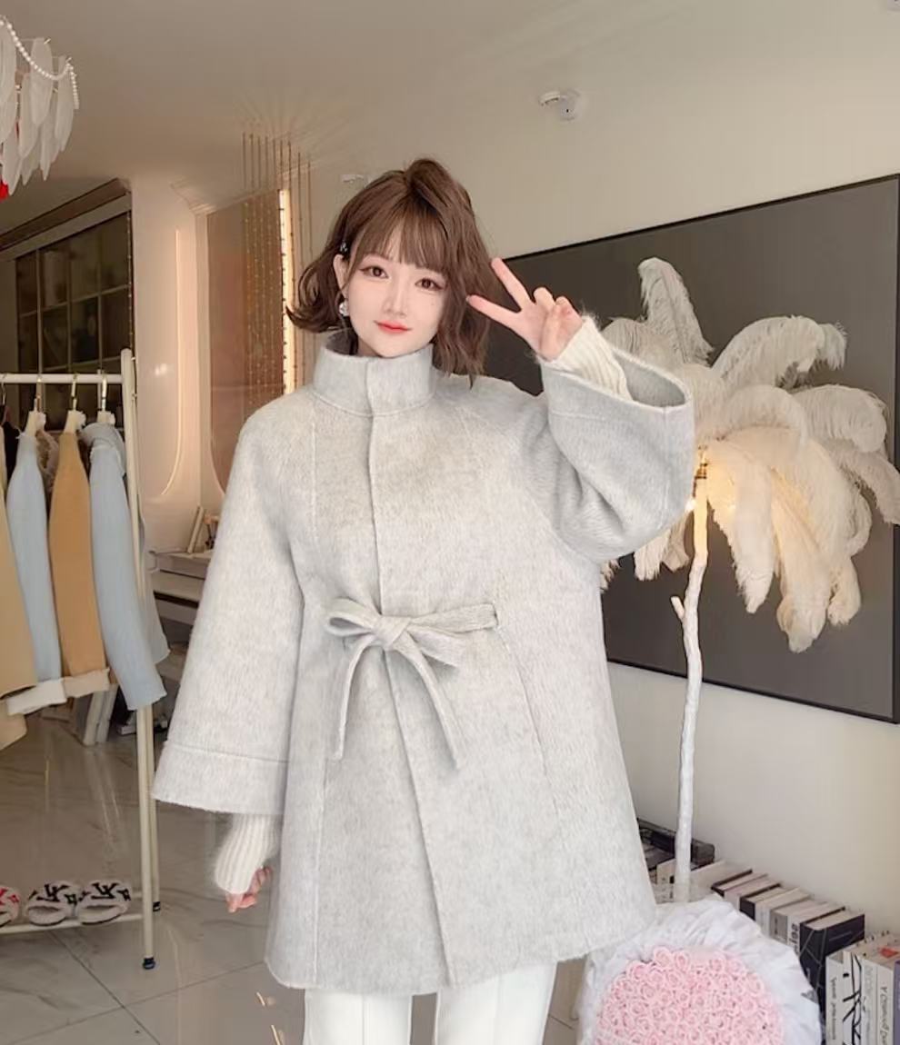 加厚可过冬！重磅羊驼毛+兔毛双面羊毛大衣2025小个子韩版宽松外套