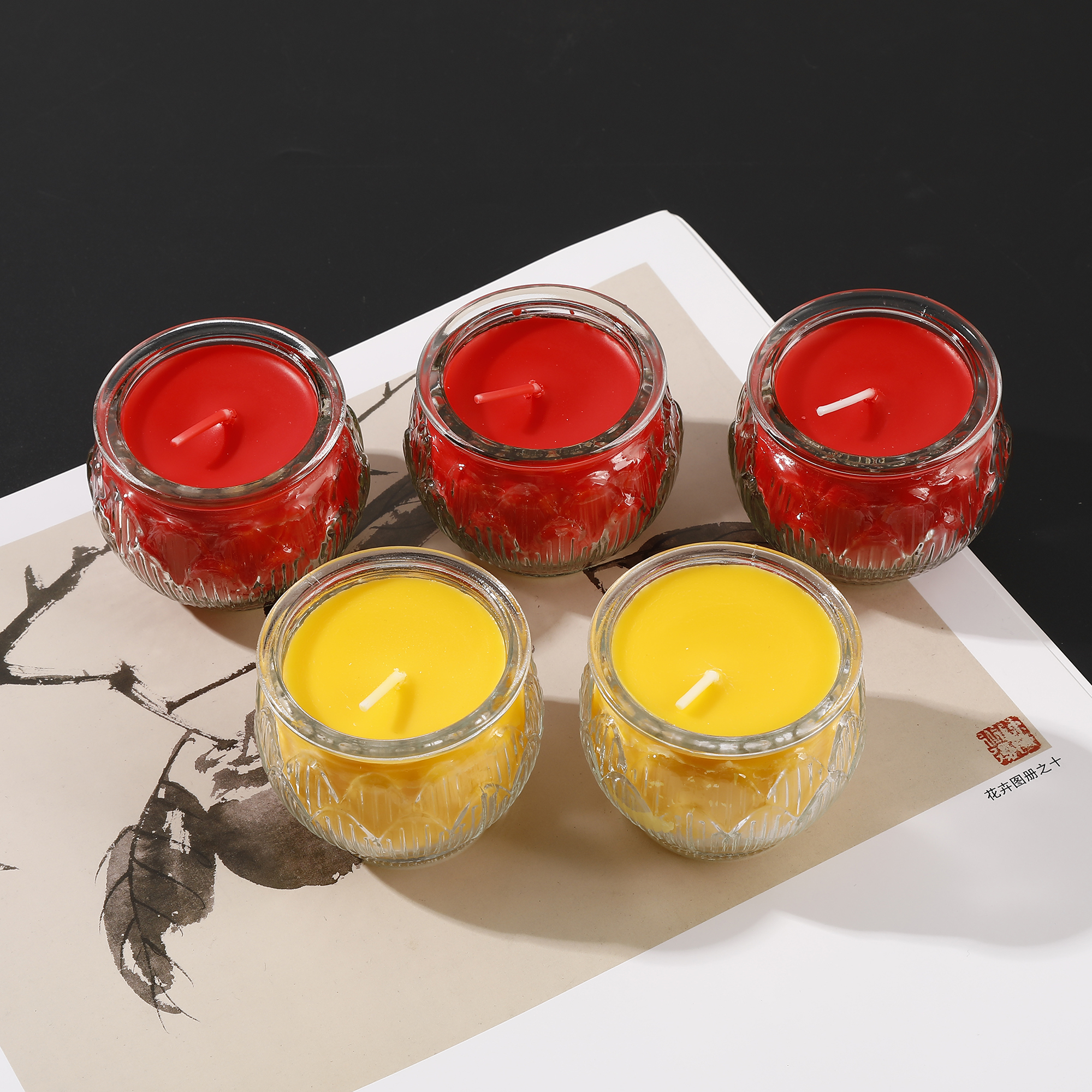 非金属玻璃婚庆饰品 一了个卜玻璃蜡烛长明灯一套5个