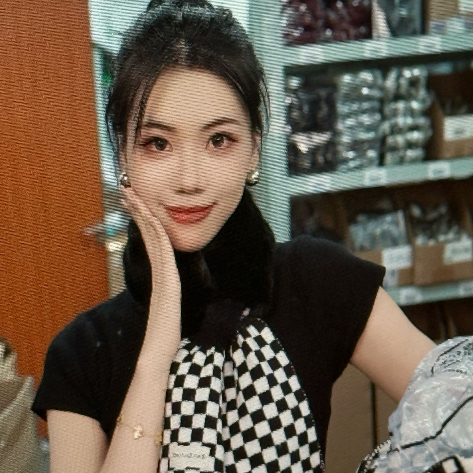 【棋盘格围脖】秋冬氛围感2024新款韩版百搭显气质围脖