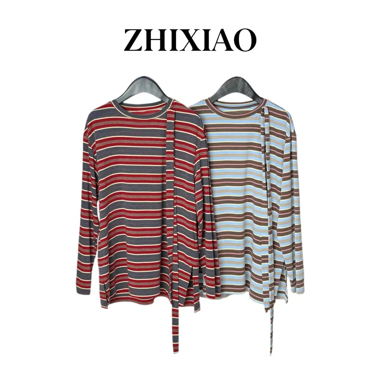 【ZHIXIAO】秋冬新款：条纹长袖上衣8331