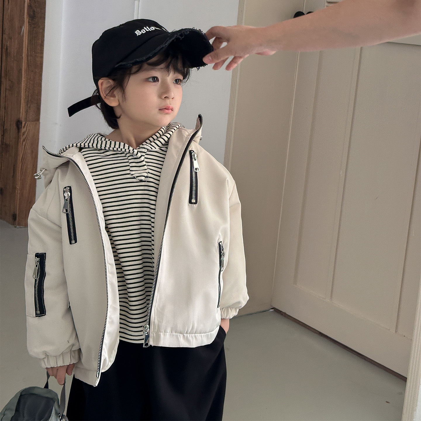 【小童】虾酱麻麻男童棉服春秋装2025新款洋气连帽儿童冲锋衣外套