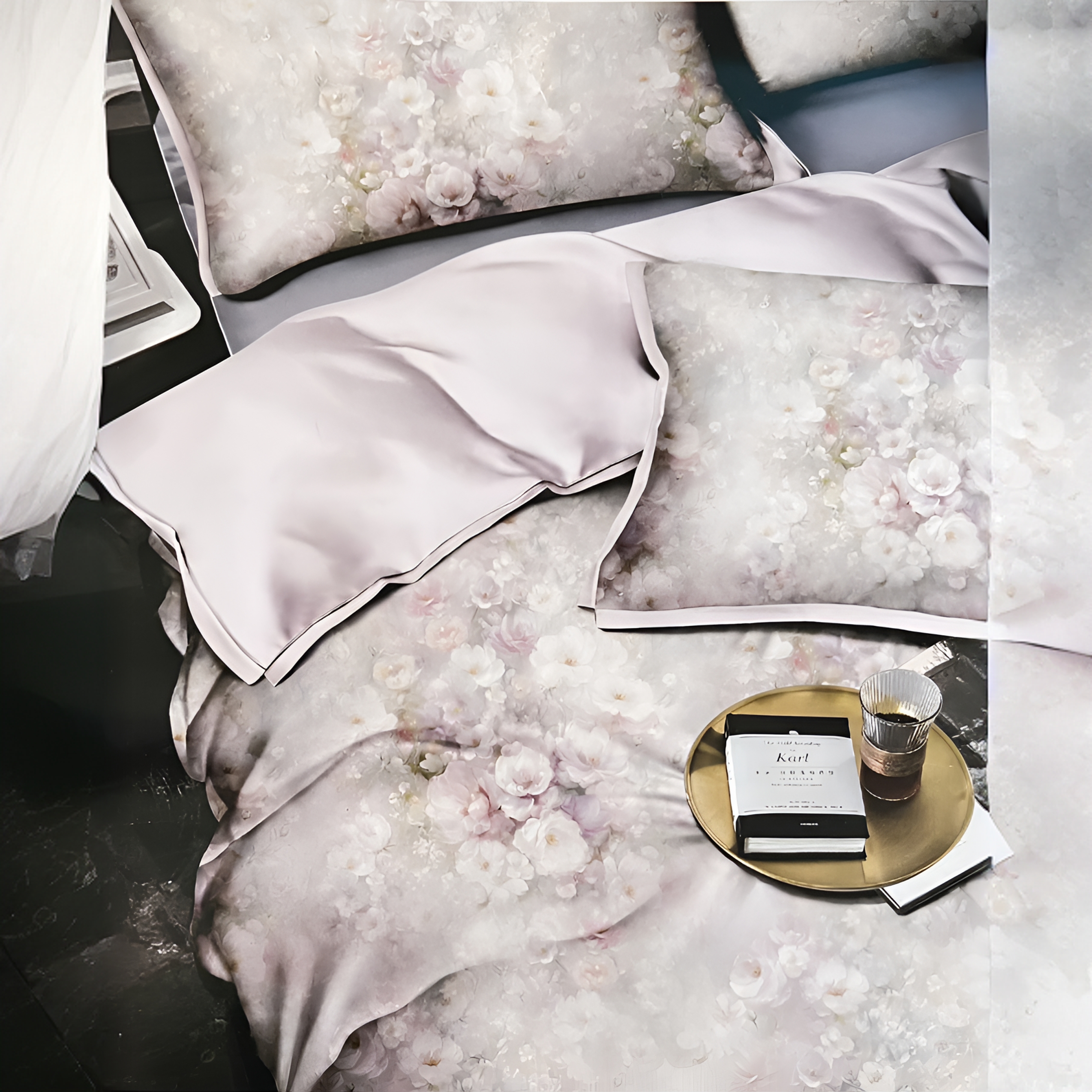 【真天丝】麦卡（粉）：轻奢高级感莱赛尔天丝裸睡四件套