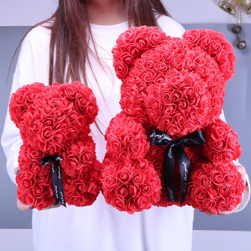 巨无霸70CM永生花熊40cm玫瑰熊抱抱熊节日生日礼物玫瑰花