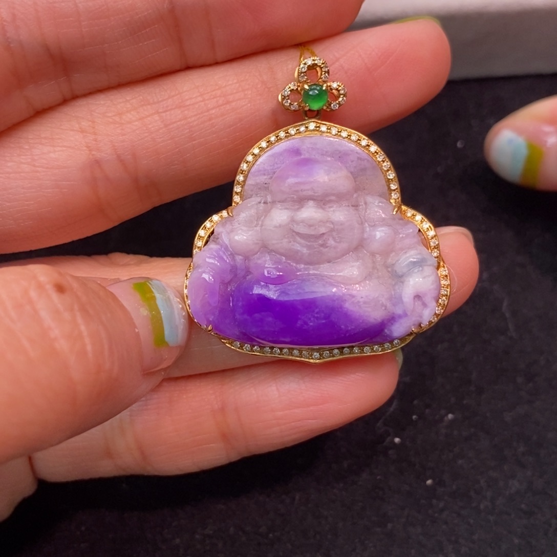 苏纪石（舒俱来）18K金镶嵌吊坠(不含链)