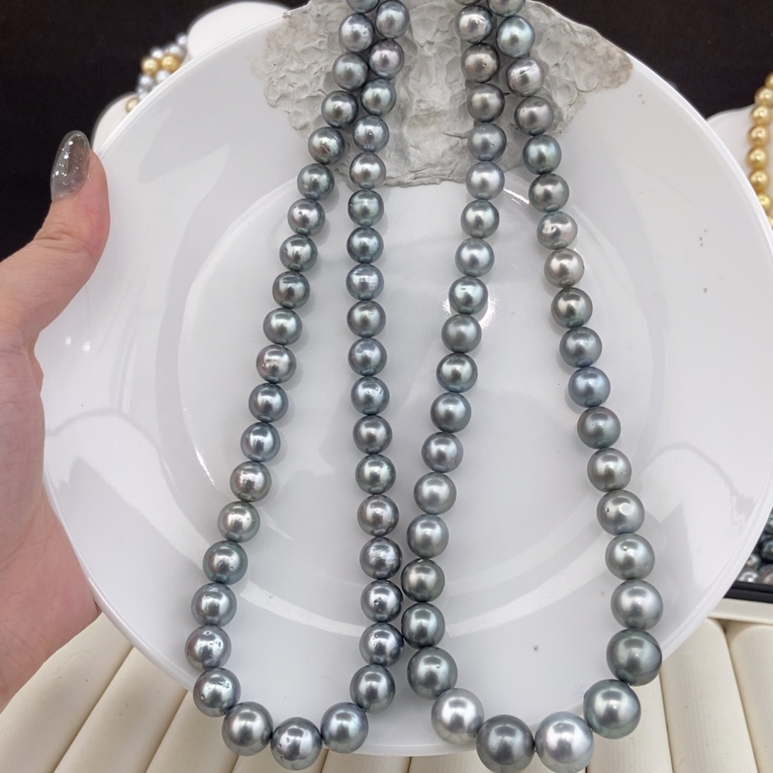 合金项链海水珍珠特价铂金灰4680