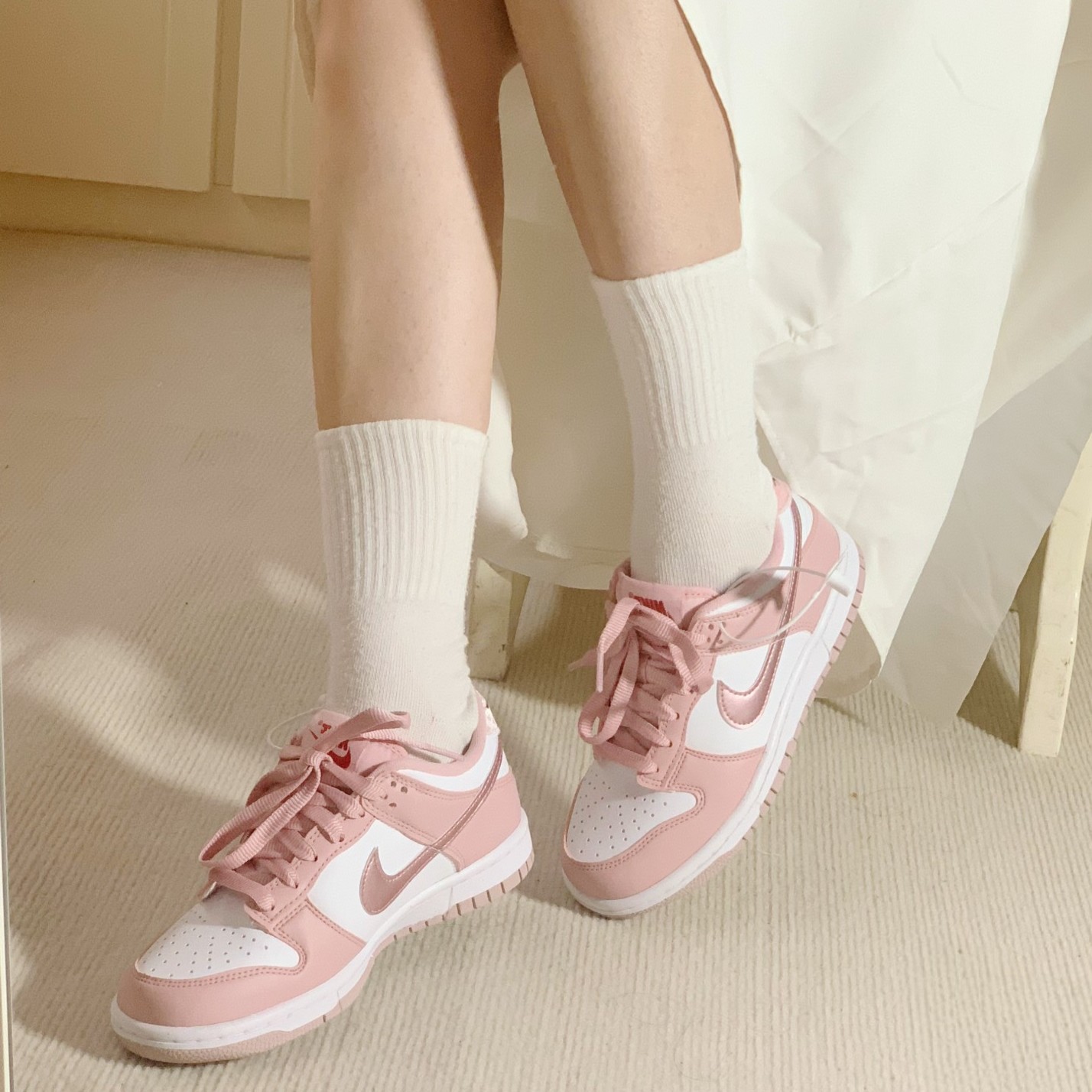 耐克 Dunk Pink Velvet 时尚休闲百搭 樱花粉低帮板鞋 DO6485-600