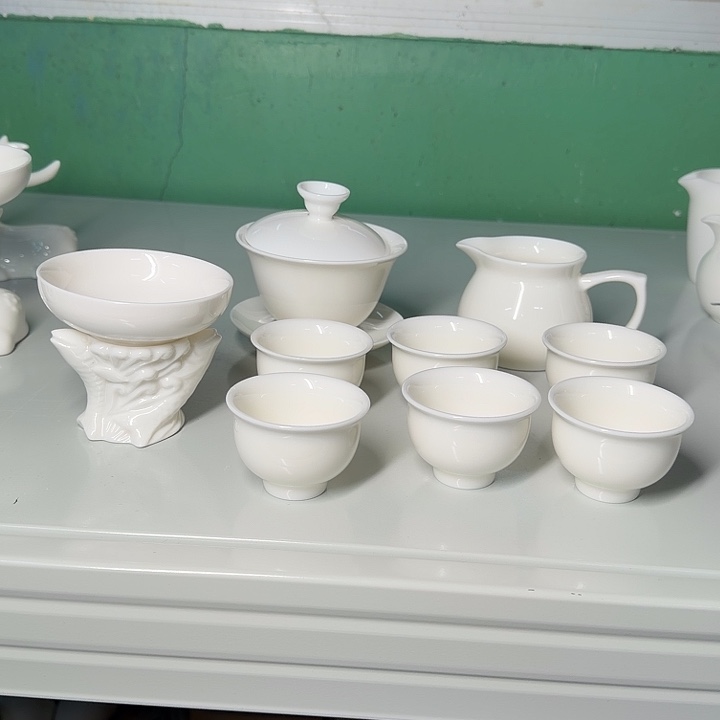 高端羊脂茶具一套